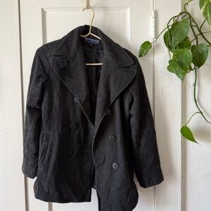 Herman Kay size small Black Double-Breasted Pea Coat